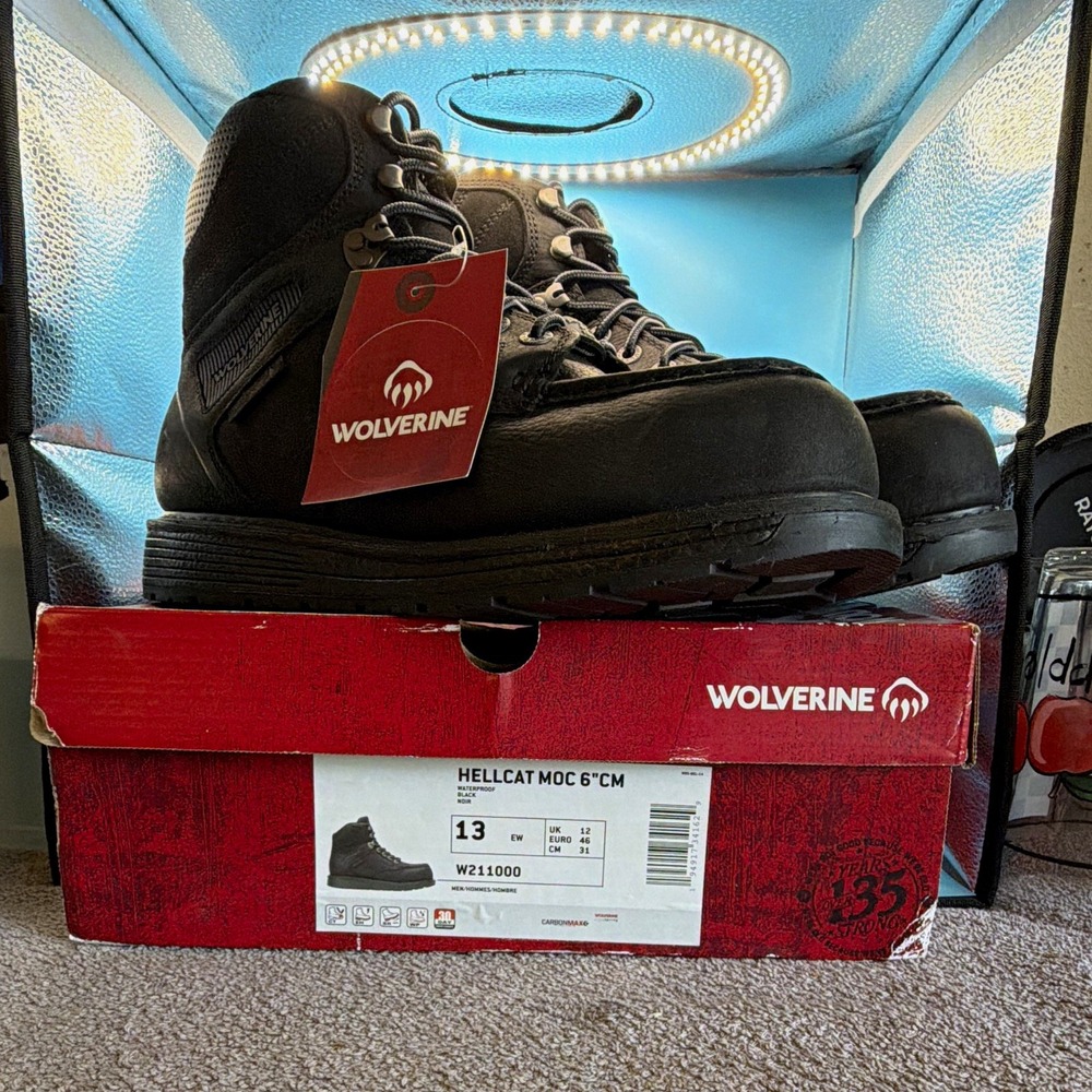 New Wolverine Hellcat Moc 6" CM Waterproof Safety Toe EH Boots 13EW Blk W211000
